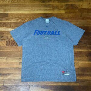 Nike Men's Grey and Blue T-shirt